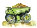 Picture of Green Dump Truck  _GroupedProduct_Rectangle_Landscape_Mini_ _GroupedProduct_Rectangle_Landscape_Unframed_Print_Only_