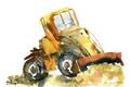 Picture of Yellow Dozer _GroupedProduct_Rectangle_Landscape_Mini_ _GroupedProduct_Rectangle_Landscape_Unframed_Print_Only_