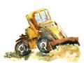 Picture of Yellow Dozer _GroupedProduct_Rectangle_Landscape_Mini_ _GroupedProduct_Rectangle_Landscape_Unframed_Print_Only_
