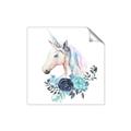 Picture of Blue Floral Unicorn _GroupedProduct_Square_Mini_ _GroupedProduct_Square_Unframed_Print_Only_