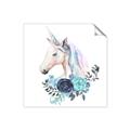 Picture of Blue Floral Unicorn _GroupedProduct_Square_Mini_ _GroupedProduct_Square_Unframed_Print_Only_