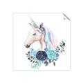 Picture of Blue Floral Unicorn _GroupedProduct_Square_Mini_ _GroupedProduct_Square_Unframed_Print_Only_
