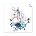Picture of Blue Floral Unicorn _GroupedProduct_Square_Mini_ _GroupedProduct_Square_Unframed_Print_Only_