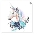 Picture of Blue Floral Unicorn _GroupedProduct_Square_Mini_ _GroupedProduct_Square_Unframed_Print_Only_