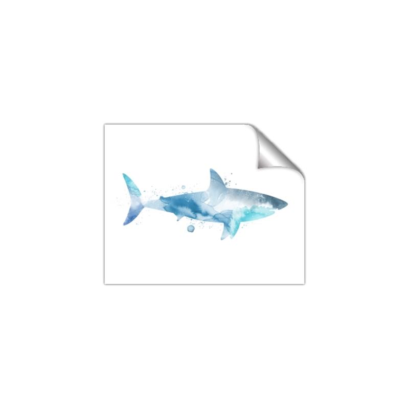 Picture of Blue Splash Shark I  _GroupedProduct_Rectangle_Landscape_Mini_ _GroupedProduct_Rectangle_Landscape_Unframed_Print_Only_