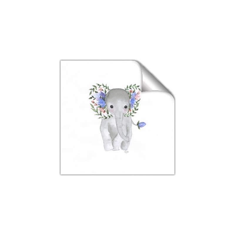 Picture of Baby Floral Elephant _GroupedProduct_Square_Mini_ _GroupedProduct_Square_Unframed_Print_Only_