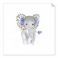 Picture of Baby Floral Elephant _GroupedProduct_Square_Mini_ _GroupedProduct_Square_Unframed_Print_Only_