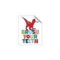 Picture of Brush Your Teeth Red Dino _GroupedProduct_Rectangle_Portrait_Mini_ _GroupedProduct_Rectangle_Portrait_Unframed_Print_Only_