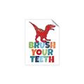 Picture of Brush Your Teeth Red Dino _GroupedProduct_Rectangle_Portrait_Mini_ _GroupedProduct_Rectangle_Portrait_Unframed_Print_Only_