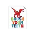 Picture of Brush Your Teeth Red Dino _GroupedProduct_Rectangle_Portrait_Mini_ _GroupedProduct_Rectangle_Portrait_Unframed_Print_Only_