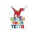 Picture of Brush Your Teeth Red Dino _GroupedProduct_Rectangle_Portrait_Mini_ _GroupedProduct_Rectangle_Portrait_Unframed_Print_Only_
