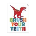 Picture of Brush Your Teeth Red Dino _GroupedProduct_Rectangle_Portrait_Mini_ _GroupedProduct_Rectangle_Portrait_Unframed_Print_Only_