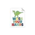Picture of Wash Your Hands Green Dino _GroupedProduct_Rectangle_Portrait_Mini_ _GroupedProduct_Rectangle_Portrait_Unframed_Print_Only_