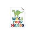 Picture of Wash Your Hands Green Dino _GroupedProduct_Rectangle_Portrait_Mini_ _GroupedProduct_Rectangle_Portrait_Unframed_Print_Only_