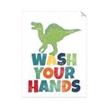 Picture of Wash Your Hands Green Dino _GroupedProduct_Rectangle_Portrait_Mini_ _GroupedProduct_Rectangle_Portrait_Unframed_Print_Only_