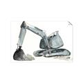 Picture of Gray Excavator _GroupedProduct_Rectangle_Landscape_Mini_ _GroupedProduct_Rectangle_Landscape_Unframed_Print_Only_