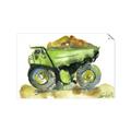Picture of Green Dump Truck  _GroupedProduct_Rectangle_Landscape_Mini_ _GroupedProduct_Rectangle_Landscape_Unframed_Print_Only_