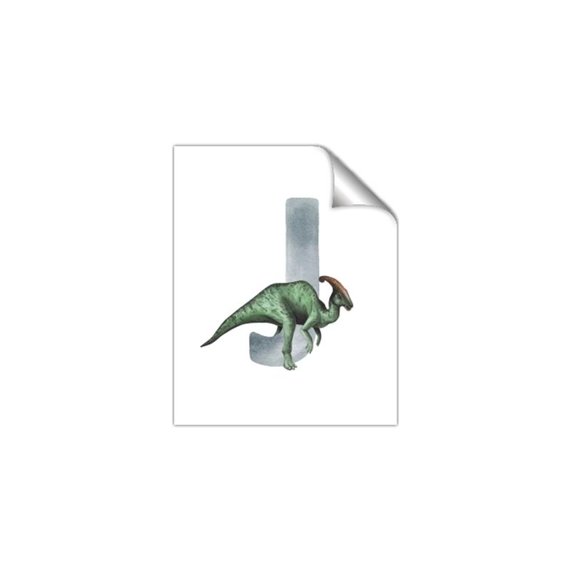 Picture of Green Dino J  _GroupedProduct_Rectangle_Portrait_Mini_ _GroupedProduct_Rectangle_Portrait_Unframed_Print_Only_