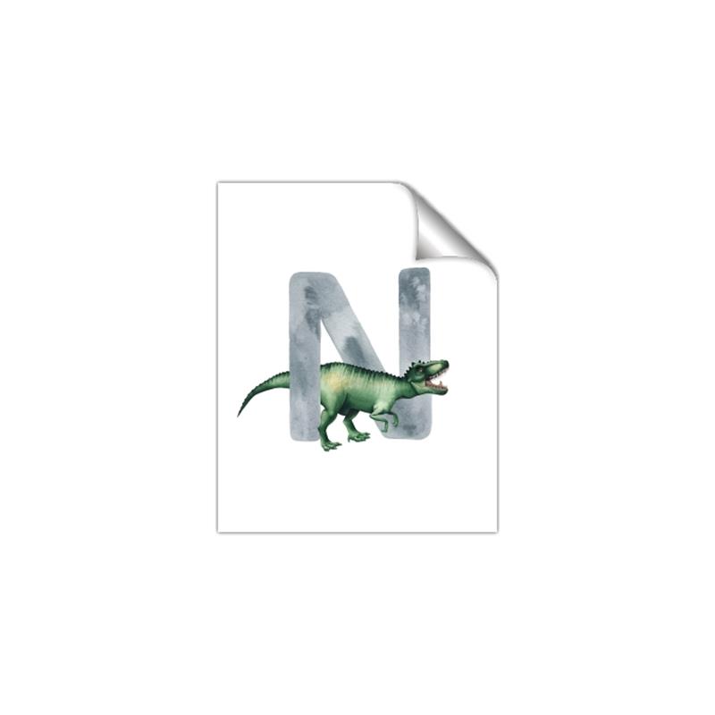 Picture of Green Dino N  _GroupedProduct_Rectangle_Portrait_Mini_ _GroupedProduct_Rectangle_Portrait_Unframed_Print_Only_