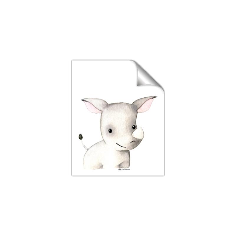 Picture of Nursery Rhino _GroupedProduct_Rectangle_Portrait_Mini_ _GroupedProduct_Rectangle_Portrait_Unframed_Print_Only_