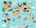 Picture of Animal World Map II _GroupedProduct_Rectangle_Landscape_Canvas_