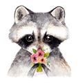 Picture of Garden Raccoon _GroupedProduct_Square_Mini_ _GroupedProduct_Square_Unframed_Print_Only_