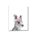 Picture of Kangaroo with floral _GroupedProduct_Rectangle_Portrait_Mini_ _GroupedProduct_Rectangle_Portrait_Canvas_