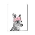 Picture of Kangaroo with floral _GroupedProduct_Rectangle_Portrait_Mini_ _GroupedProduct_Rectangle_Portrait_Canvas_