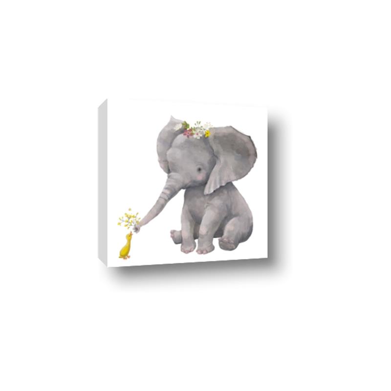 Picture of Baby Elephant with Duck  _GroupedProduct_Square_Mini_ _GroupedProduct_Square_Canvas_