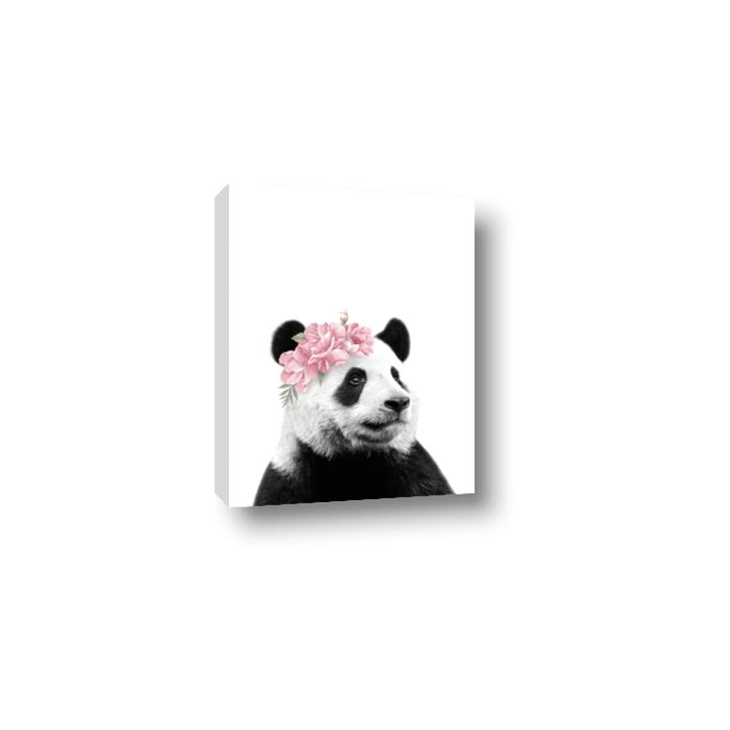 Picture of Flower Crown Panda _GroupedProduct_Rectangle_Portrait_Mini_ _GroupedProduct_Rectangle_Portrait_Canvas_