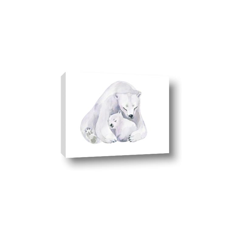 Picture of Polar Bear Mom and Baby _GroupedProduct_Rectangle_Landscape_Mini_ _GroupedProduct_Rectangle_Landscape_Canvas_