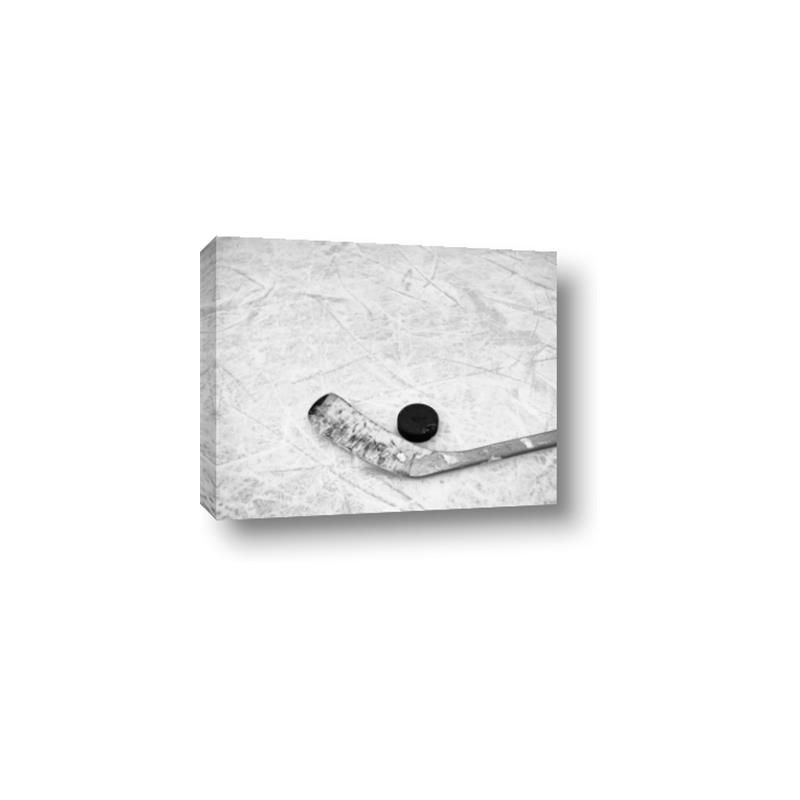 Picture of Ice Hockey stick and puck _GroupedProduct_Rectangle_Landscape_Mini_ _GroupedProduct_Rectangle_Landscape_Canvas_