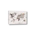 Picture of Gray Animal Map  _GroupedProduct_Rectangle_Landscape_Canvas_