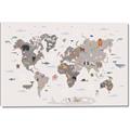 Picture of Gray Animal Map  _GroupedProduct_Rectangle_Landscape_Canvas_