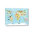 Picture of Googly Eyed Animal Map   _GroupedProduct_Rectangle_Landscape_Canvas_