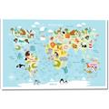 Picture of Googly Eyed Animal Map   _GroupedProduct_Rectangle_Landscape_Canvas_