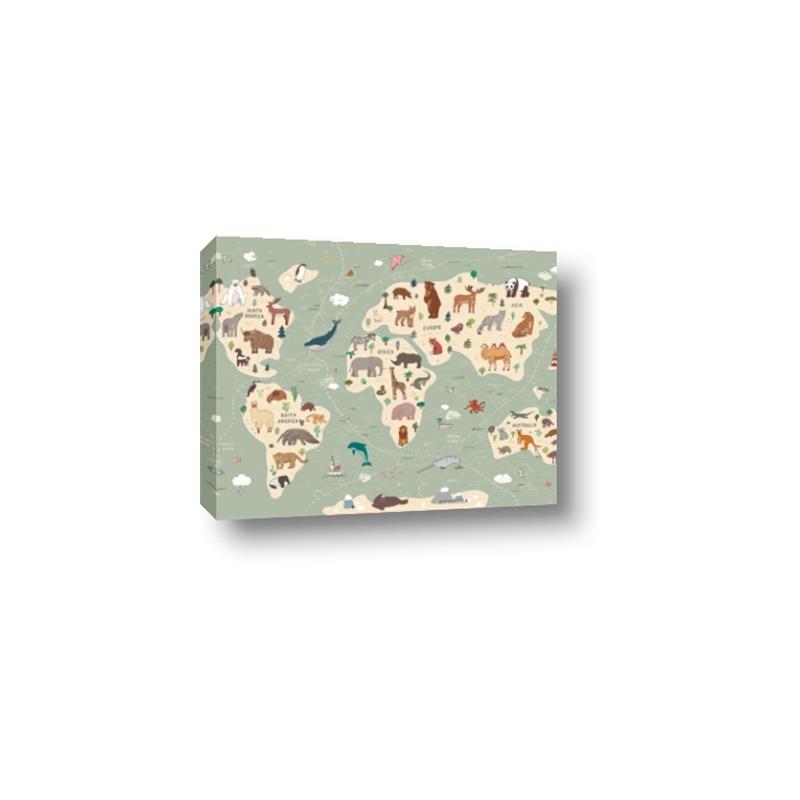Picture of Animal Map _GroupedProduct_Rectangle_Landscape_Canvas_