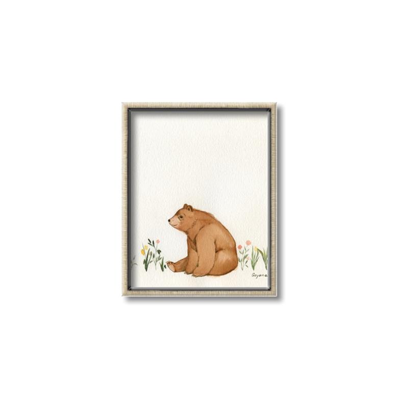 Picture of Flower Garden Bear _GroupedProduct_Rectangle_Portrait_Mini_ _GroupedProduct_Rectangle_Portrait_Canvas_Framed_