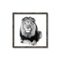 Picture of Lion Black and White _GroupedProduct_Square_Mini_ _GroupedProduct_Square_Canvas_Framed_