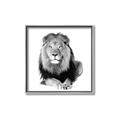 Picture of Lion Black and White _GroupedProduct_Square_Mini_ _GroupedProduct_Square_Canvas_Framed_