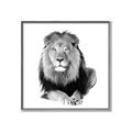 Picture of Lion Black and White _GroupedProduct_Square_Mini_ _GroupedProduct_Square_Canvas_Framed_