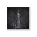 Picture of Blueprint Jet II _GroupedProduct_Square_Mini_ _GroupedProduct_Square_Canvas_Framed_