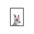 Picture of Kangaroo with floral _GroupedProduct_Rectangle_Portrait_Mini_ _GroupedProduct_Rectangle_Portrait_Canvas_Framed_