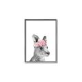 Picture of Kangaroo with floral _GroupedProduct_Rectangle_Portrait_Mini_ _GroupedProduct_Rectangle_Portrait_Canvas_Framed_