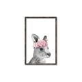 Picture of Kangaroo with floral _GroupedProduct_Rectangle_Portrait_Mini_ _GroupedProduct_Rectangle_Portrait_Canvas_Framed_