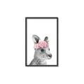Picture of Kangaroo with floral _GroupedProduct_Rectangle_Portrait_Mini_ _GroupedProduct_Rectangle_Portrait_Canvas_Framed_