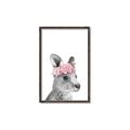 Picture of Kangaroo with floral _GroupedProduct_Rectangle_Portrait_Mini_ _GroupedProduct_Rectangle_Portrait_Canvas_Framed_