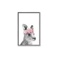 Picture of Kangaroo with floral _GroupedProduct_Rectangle_Portrait_Mini_ _GroupedProduct_Rectangle_Portrait_Canvas_Framed_