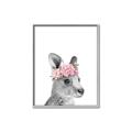 Picture of Kangaroo with floral _GroupedProduct_Rectangle_Portrait_Mini_ _GroupedProduct_Rectangle_Portrait_Canvas_Framed_