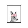 Picture of Kangaroo with floral _GroupedProduct_Rectangle_Portrait_Mini_ _GroupedProduct_Rectangle_Portrait_Canvas_Framed_